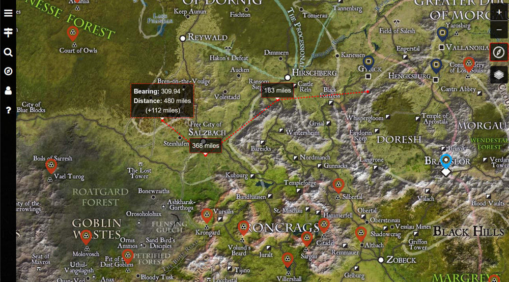 A screenshot of the interactive map